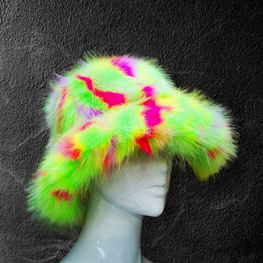 Rainbow Brain Fur Bucket Hat